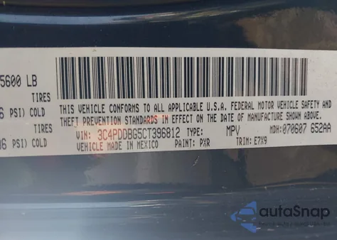 2012 Dodge Journey Sxt from USA, damaged, VIN 3C4PDDBG5CT396812